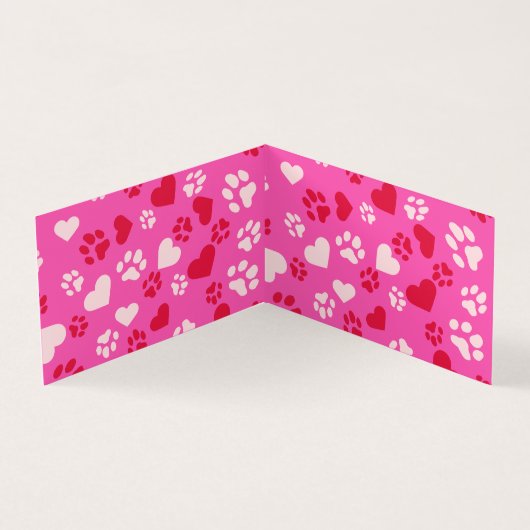 Cattery Visitekaartje Roze Poot Print Kaart (Binnen)