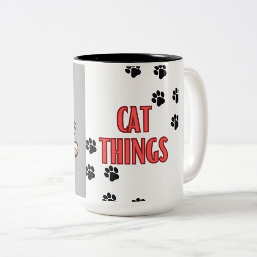 catthings tweekleurige koffiemok (Voorkant rechts)