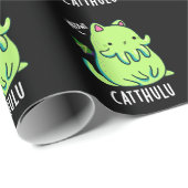Catthulu Funny Cthulhu Cat Pun Dark BG Cadeaupapier (Rol Hoek)