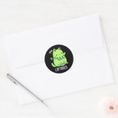 Catthulu Funny Cthulhu Cat Pun Dark BG Ronde Sticker (Envelop)