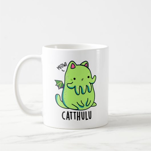 Catthulu Funny Cthulhu Cat Pun Koffiemok (Links)
