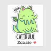 Catthulu Funny Cthulhu Cat Pun Sticker (Vel)