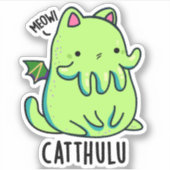 Catthulu Funny Cthulhu Cat Pun Sticker