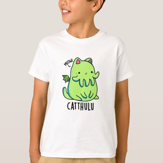 Catthulu Funny Cthulhu Cat Pun T-shirt (Voorkant)