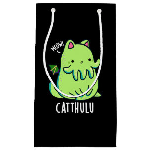 Catthulu Grappige Cthulhu Kat Puns Donker BG Klein Cadeauzakje
