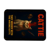 CATTIE – Funny Horror Cat Parody Magneet (Horizontaal)