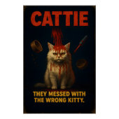 CATTIE – Funny Horror Cat Parody Perfect Poster (Voorkant)