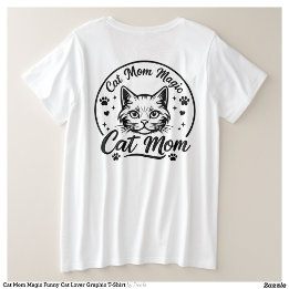 Cattiemama Magie Grappig Kat Liefhebber Grafisch T Grote Maat T-shirt