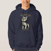 Cattitude 24/7 - Altijd alert kat hoodie (Voorkant)