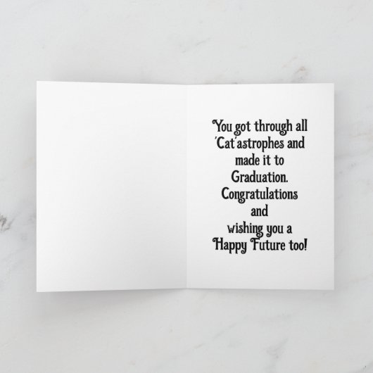 'Cat'titude Afstuderen Wenskaart Kaart (Binnen)