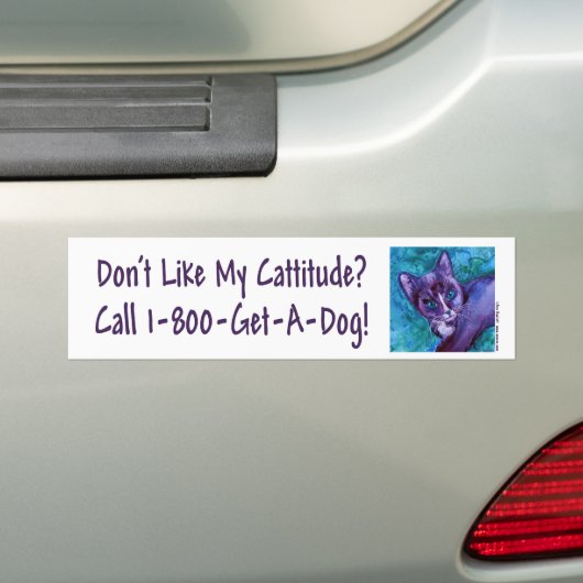 Cattitude Cat Bumpersticker (Op auto)