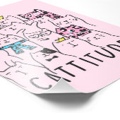 Cattitude Cute Cat, Funny Kitten Cat Lover Gift Foto Afdruk (Hoek)