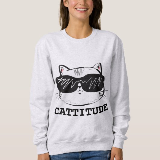 CATTITUDE Funny Cat T-Shirts (Voorkant)