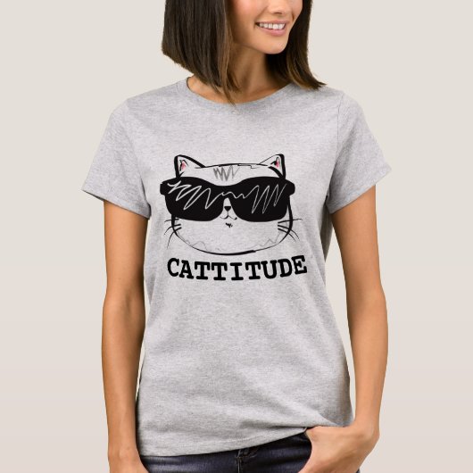 CATTITUDE Grappige Kattenshirts T-shirt (Voorkant)