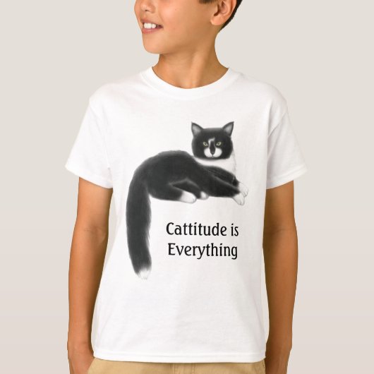 Cattitude is Alles Kinder T-shirt (Voorkant)