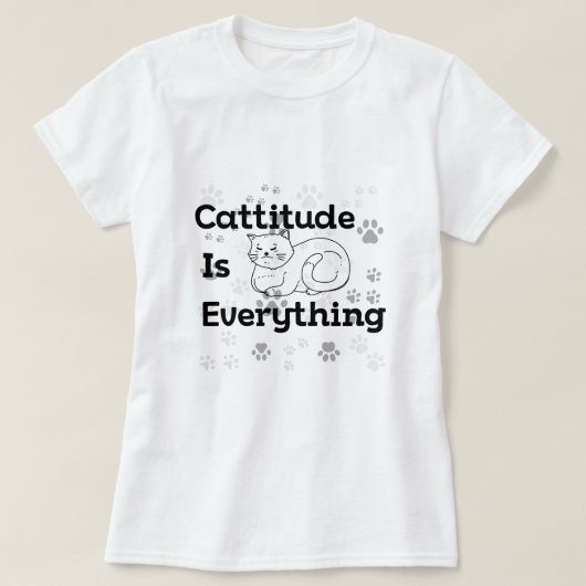Cattitude is alles - Sassy Cat T-shirt (Design voorkant)