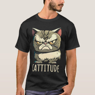 Cattitude Kattenattitude Geïrriteerd T-shirt