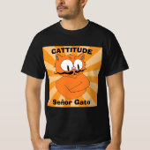 CATTITUDE Señor Gato™ Cartoon Mustache Cat T-shirt (Voorkant)