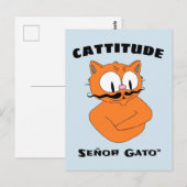 "CATTITUDE" Señor Gato Snavel Kat Briefkaart (Voorkant / Achterkant)