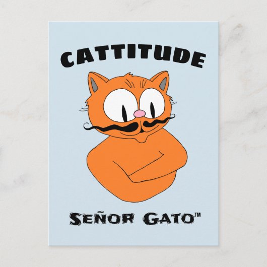"CATTITUDE" Señor Gato Snavel Kat Briefkaart (Voorkant)