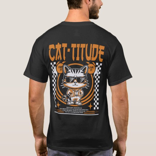 Cattitude: ultieme charme voor de ouder van de kat t-shirt (Achterkant)