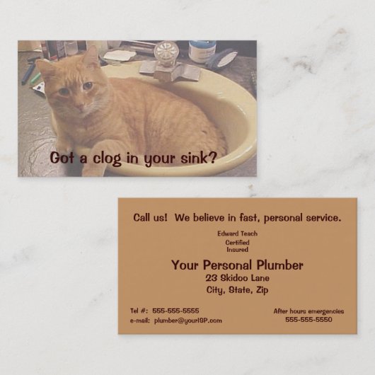 !Cattitude! Visitekaartje (Voorkant / Achterkant)