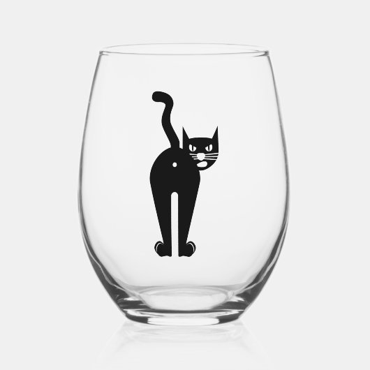 Cattitude wijnglas zonder voet (Voorkant)