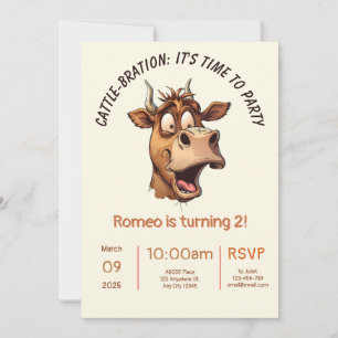 Cattle-Bration Birthday Invitation Kaart