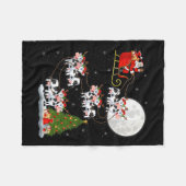 Cattle Cow Santa Sleigh Flying Funny Magical Chris Fleece Deken (Voorkant (Horizontaal))