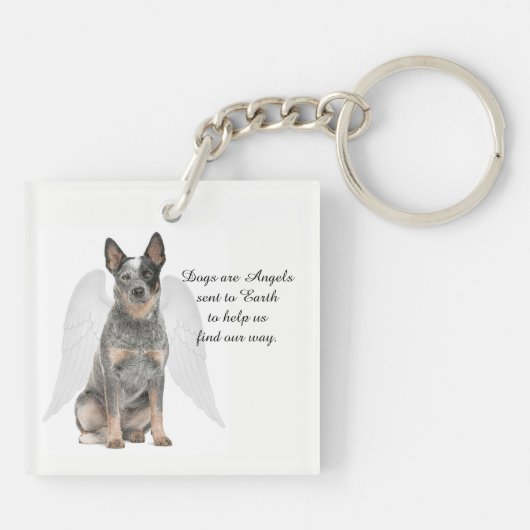 Cattle Dog Angel Sleutelhanger (Achterkant)