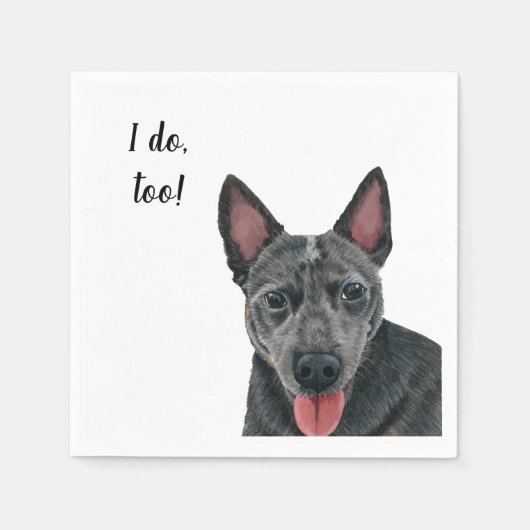 Cattle Dog Custom Cocktail Napkin Servet (Voorkant)