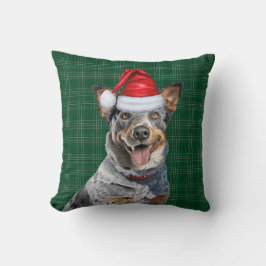 Cattle Dog Green Plaid Kerstvakantie Kussen