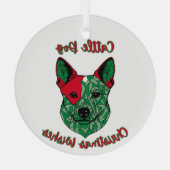 Cattle Dog Kerstwensen Glas Ornament (Achterkant)