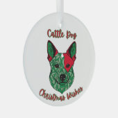 Cattle Dog Kerstwensen Glas Ornament (Voorkant Rechts)