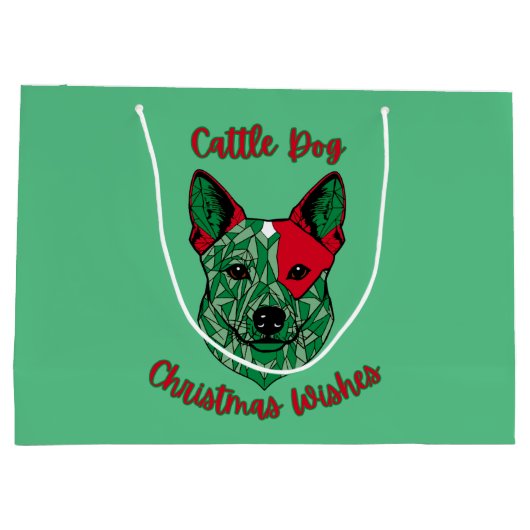Cattle Dog Kerstwensen Groot Cadeauzakje (Achterkant)