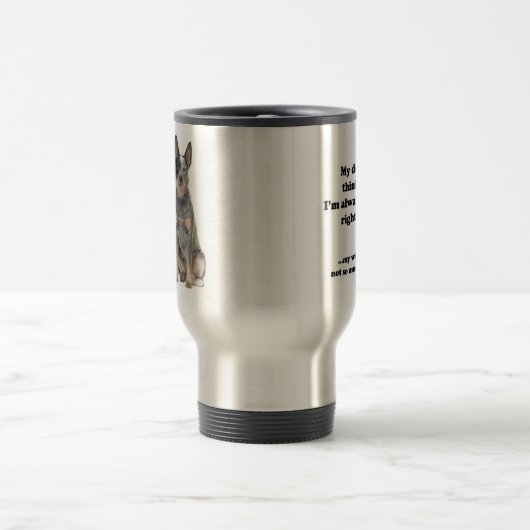 Cattle Dog tegen Wife Travel Mug Reisbeker (Center)