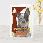 Cattle Dog Vaderdag Kaart (Gele Bloem)