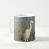 Cattle Egret Vogel Fotografie Mok – Elegante Wit  (Voorkant links)