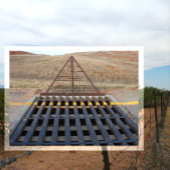 Cattle Grate Across Gravel Road. Wyoming, Western Briefkaart