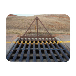 Cattle Grate Across Gravel Road. Wyoming, Western Magneet