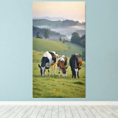 cattle grazing in the pasture canvas afdruk (Insitu (Houten vloer))