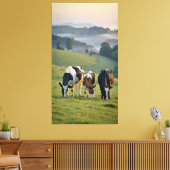 cattle grazing in the pasture canvas afdruk (Insitu (Woonkamer))