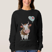 Cattle Love Heart voor Valentijnsdag op Koe Lover Trui (Voorkant)