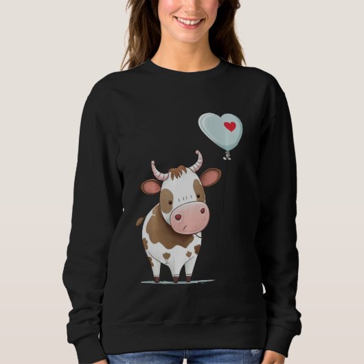 Cattle Love Heart voor Valentijnsdag op Koe Lover Trui (Voorkant)