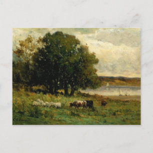 Cattle Near River - Edward Mitchell Banister Briefkaart