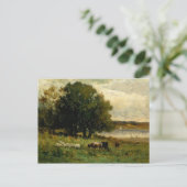 Cattle Near River - Edward Mitchell Banister Briefkaart (Staand voorkant)