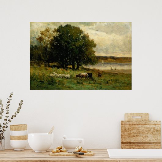 Cattle Near River - Edward Mitchell Banister Poster (Keuken)