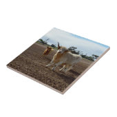 Cattle on the Loose: Highland Koeien Tarwe Heist Tegeltje (Zijkant)