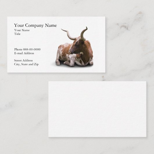 Cattle Rancher Farmer Visitekaartje (Voorkant / Achterkant)