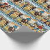 Cattle Roundup Boy's Birthday Personalize Name Cadeaupapier (Hoek)